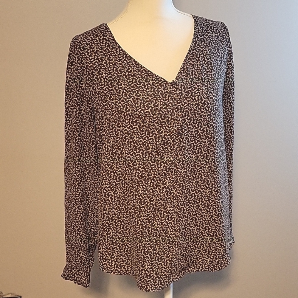 Loft Blouse Grey Longsleeve‎ Womens Small